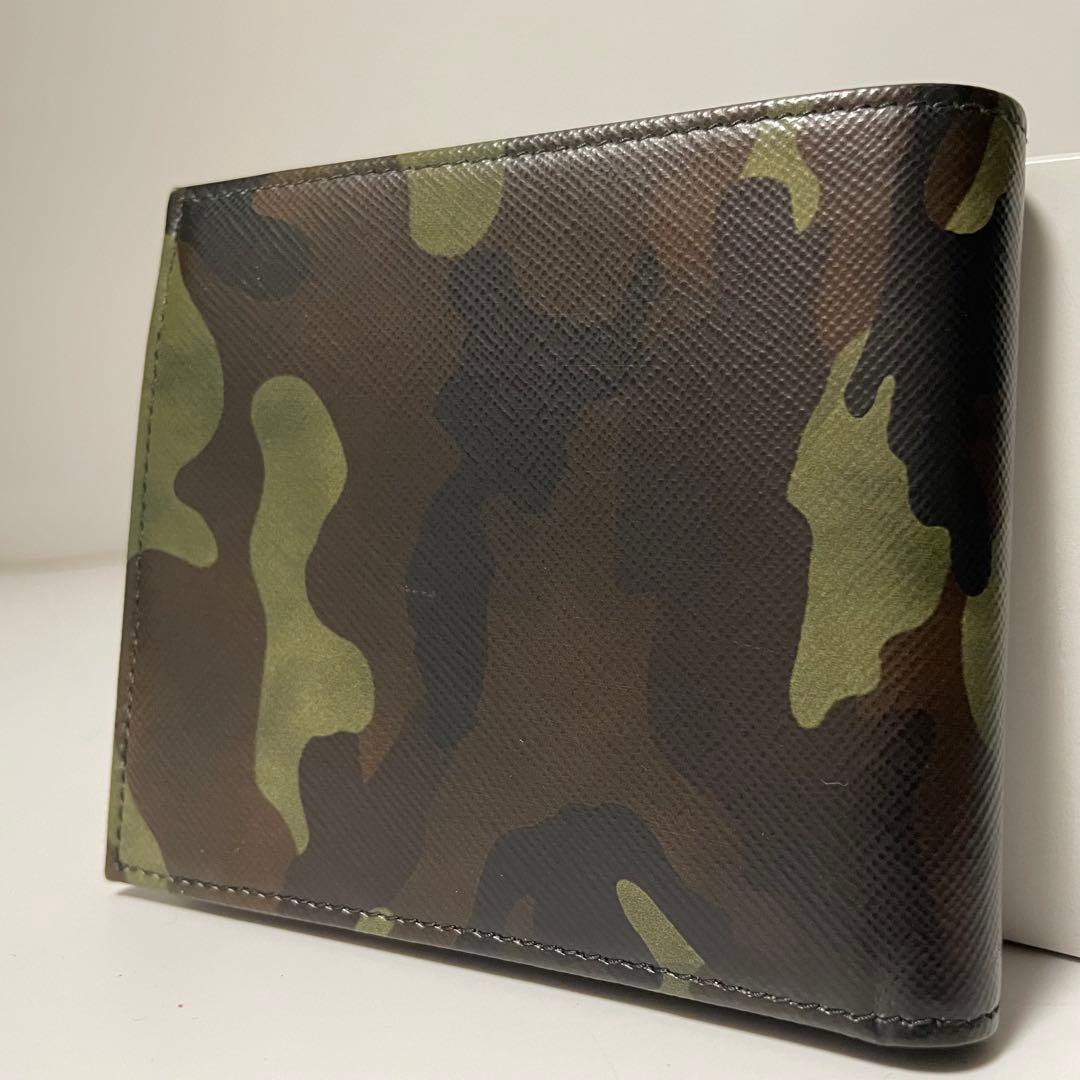 ✨️未使用保管✨️ PRADA 財布　迷彩柄　黒　レザー　メンズ