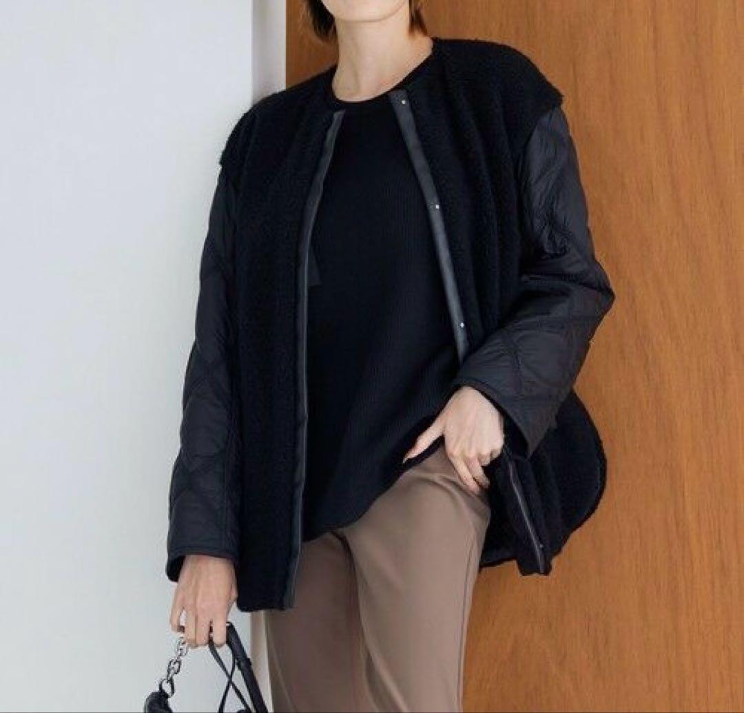 iCB 【リバーシブル着用可能】 ウールパイルキルト ミドル丈コート