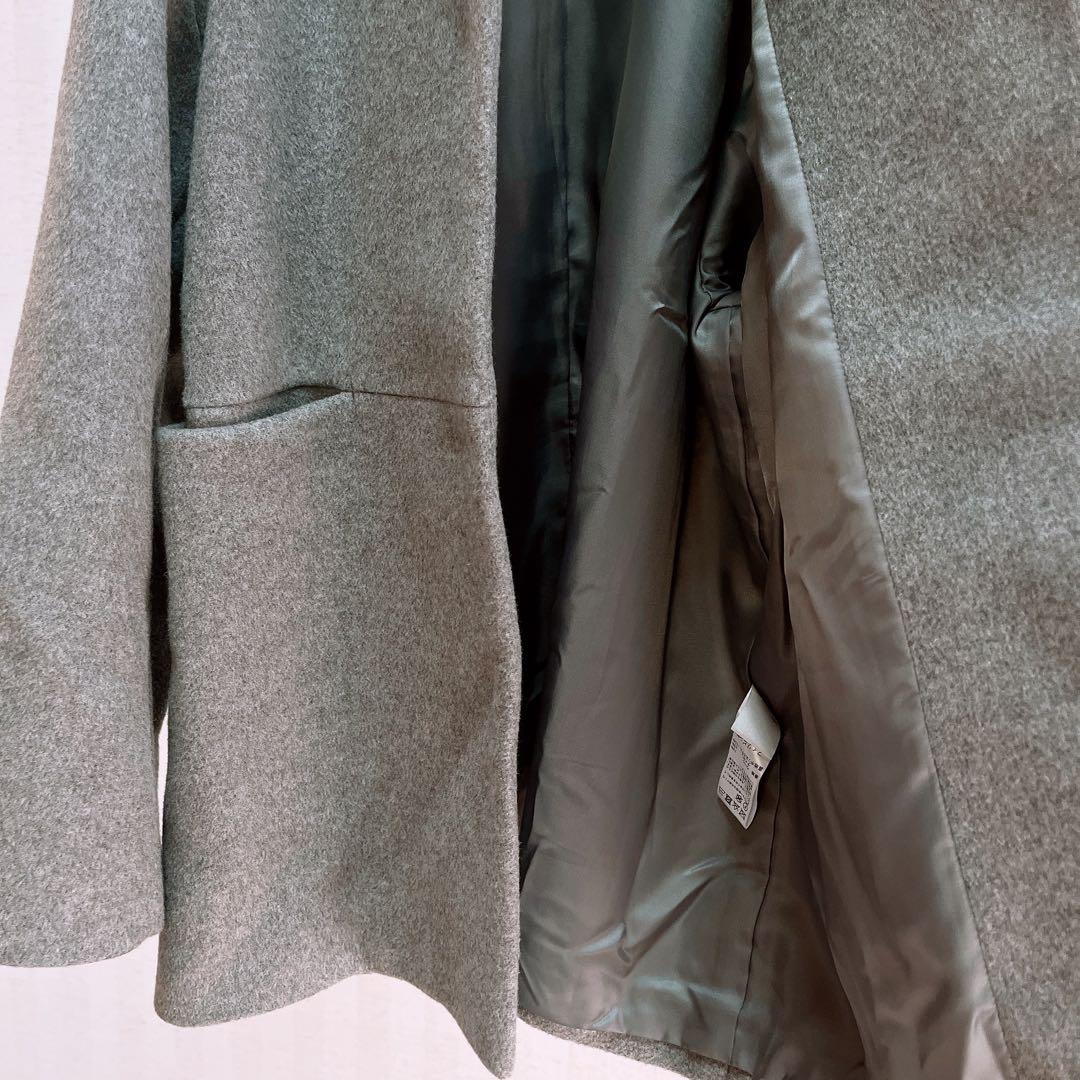 美品ジャーナルスタンダードレリューム　スーパーファインビーバークルーネックコート