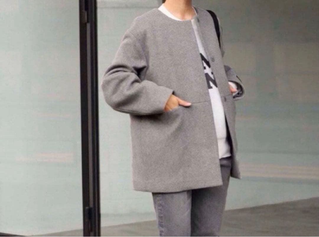 美品ジャーナルスタンダードレリューム　スーパーファインビーバークルーネックコート