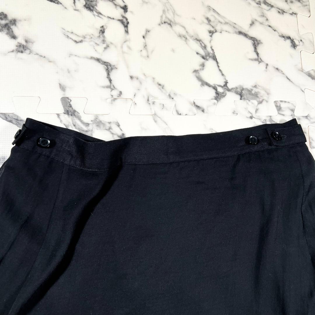 ✨極美品✨Yohji Yamamoto 麻綿 スカート ラップパンツ 黒 S