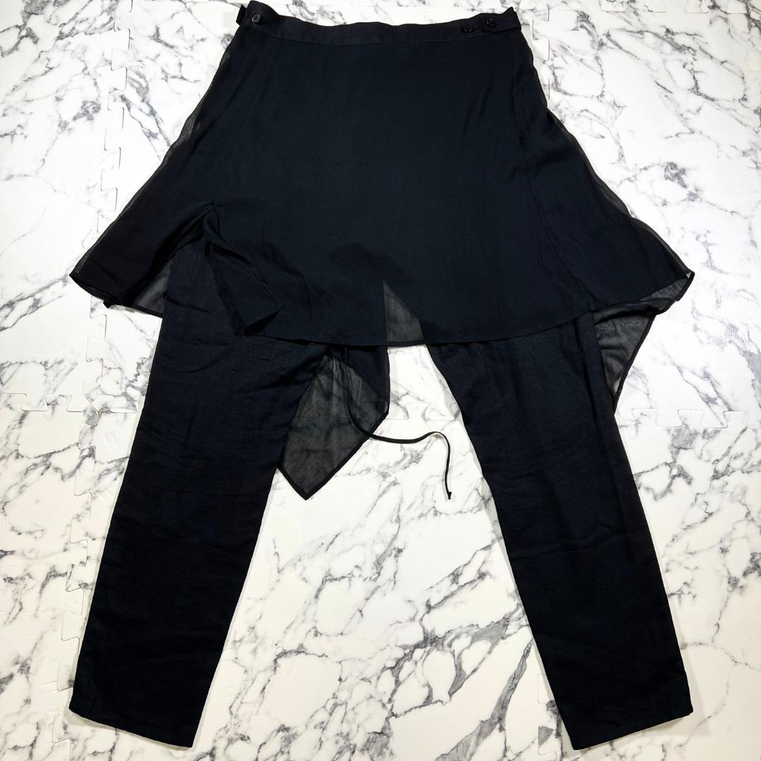 ✨極美品✨Yohji Yamamoto 麻綿 スカート ラップパンツ 黒 S