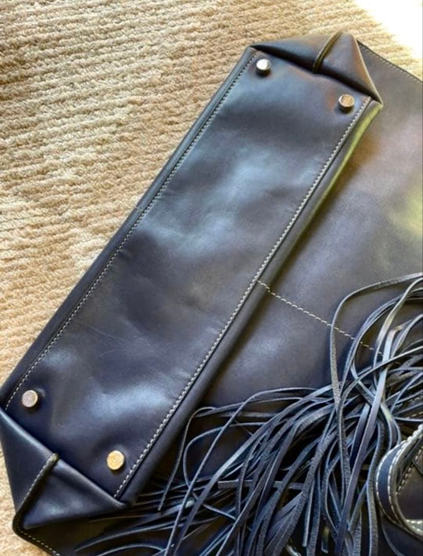 ⭐︎TOD'S ⭐︎トッズ⭐︎トートバッグ⭐︎ネイビー⭐︎フリンジ⭐︎珍しい!