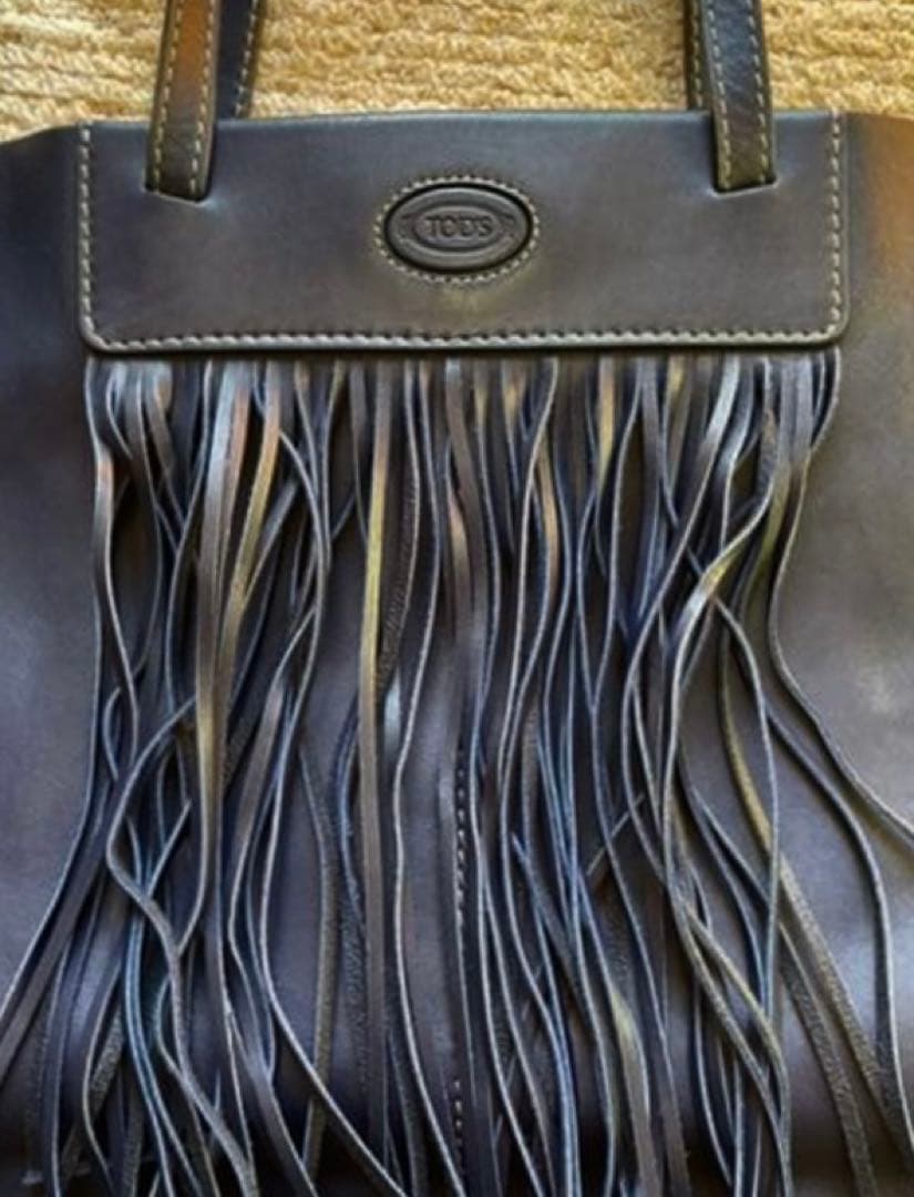 ⭐︎TOD'S ⭐︎トッズ⭐︎トートバッグ⭐︎ネイビー⭐︎フリンジ⭐︎珍しい!