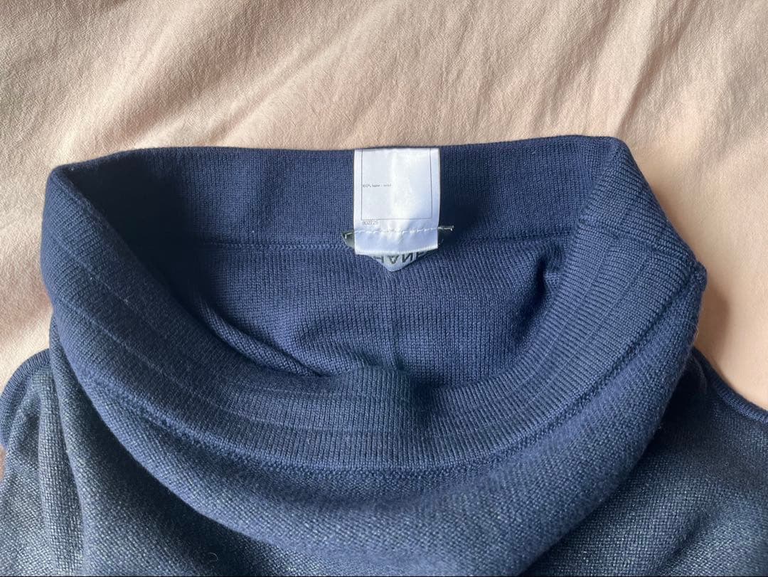 シャネル★ネイビー★ニット★ミニスカート★ロゴエンボス