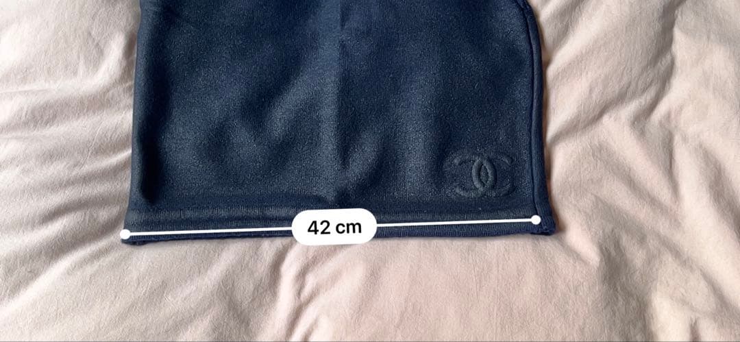 シャネル★ネイビー★ニット★ミニスカート★ロゴエンボス