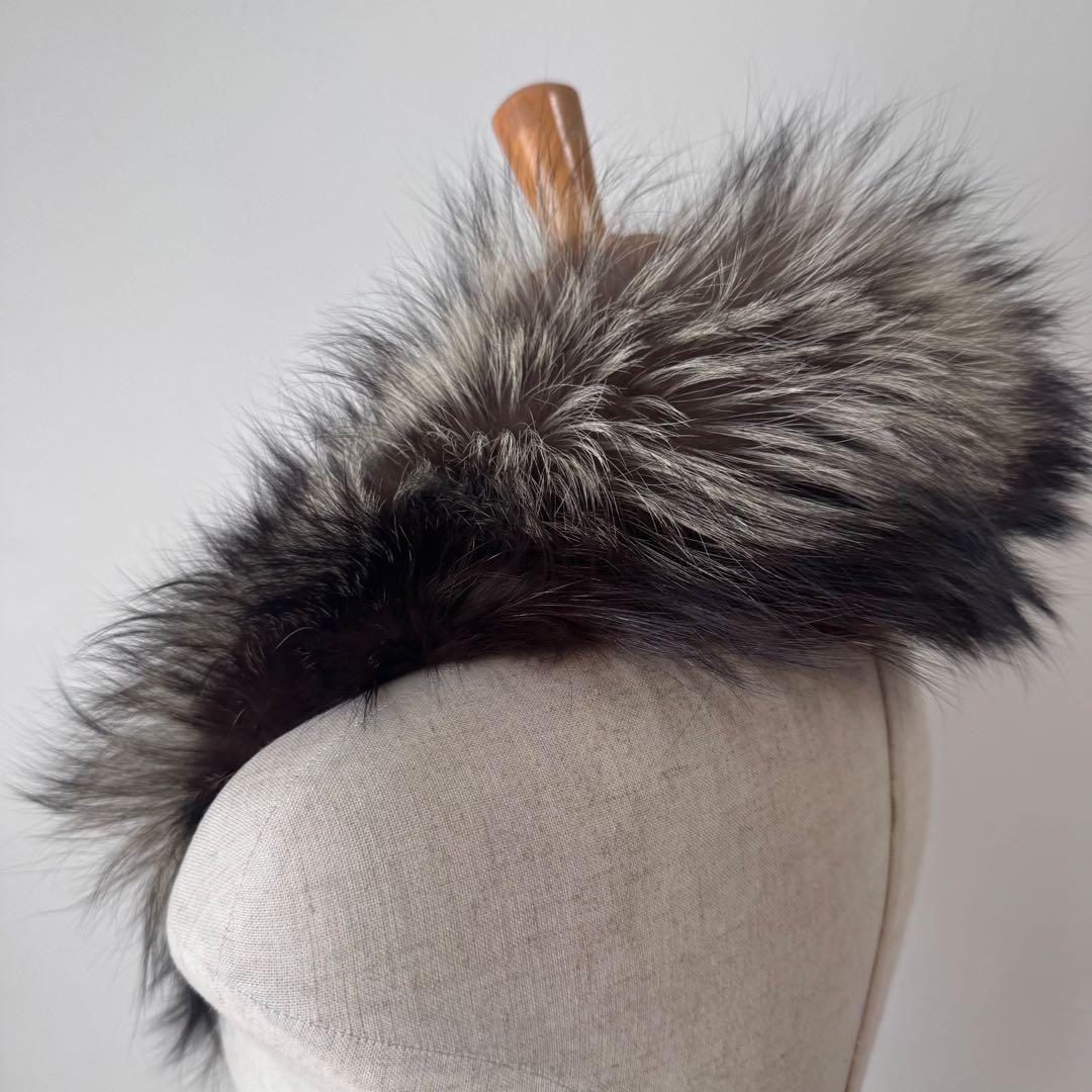 超美品 ショール　フォックス　ファー　リアルファー ストール　焦茶　ブラウン