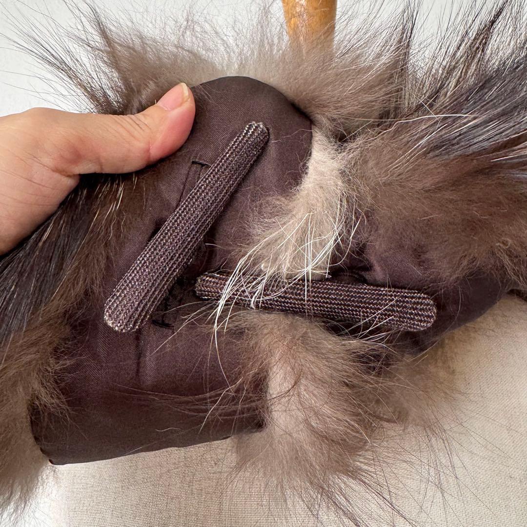 超美品 ショール　フォックス　ファー　リアルファー ストール　焦茶　ブラウン