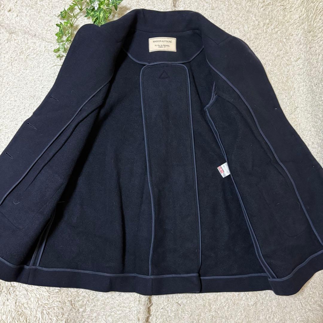 MAISON KITSUNÉ ネイビーウールコート　レディース　ショート