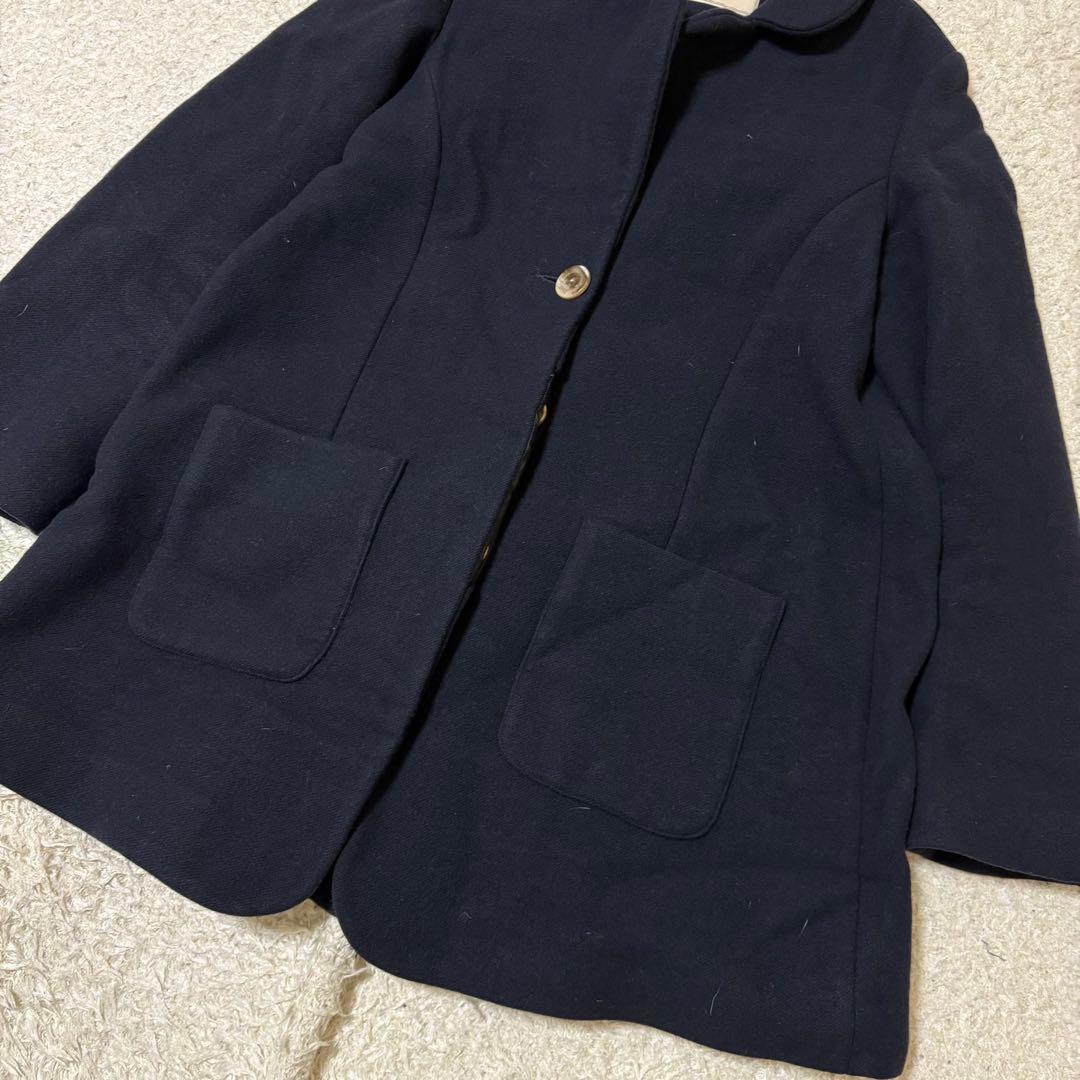 MAISON KITSUNÉ ネイビーウールコート　レディース　ショート