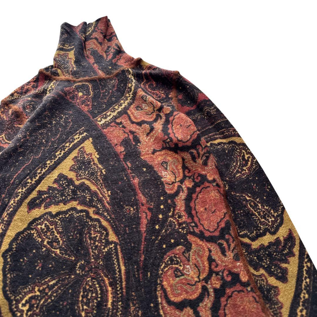 Jean Paul Gaultier ペイズリー柄 タートルネック ニット