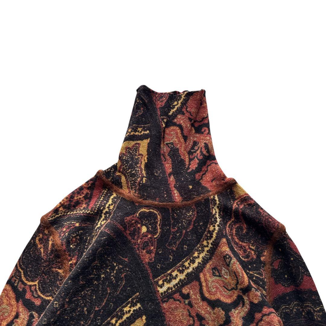 Jean Paul Gaultier ペイズリー柄 タートルネック ニット