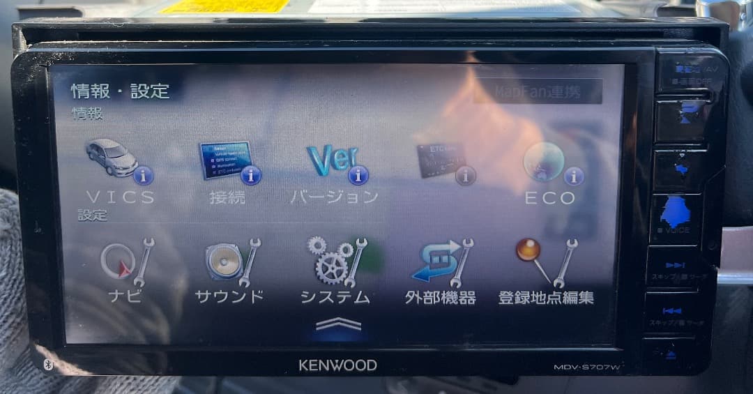 ケンウッドMDV-S707W ナビ フルセグ。地図データ2019年版動作確認済み