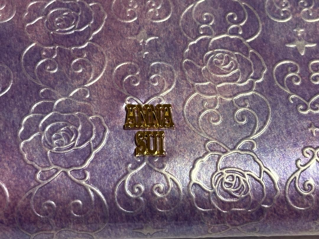 【即購入可・翌日発送】ANNA SUI ローズハート ラウンド長財布 ラベンダー