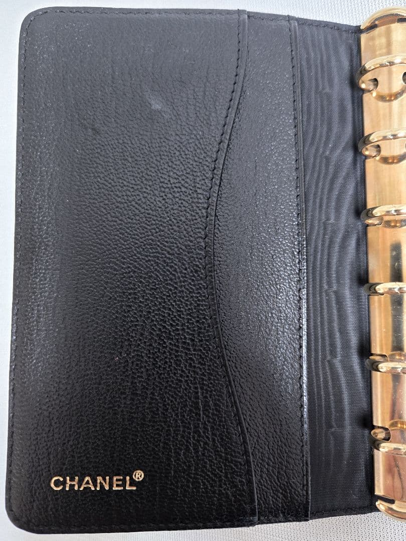 美品 シャネル CHANEL 手帳カバー ココマーク キャビアスキン