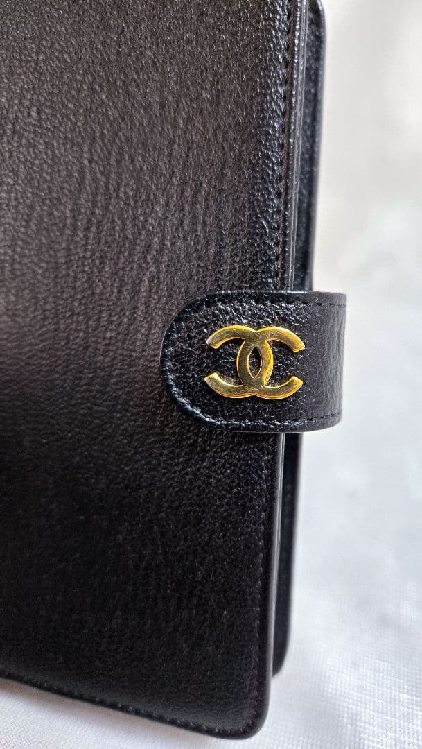 美品 シャネル CHANEL 手帳カバー ココマーク キャビアスキン