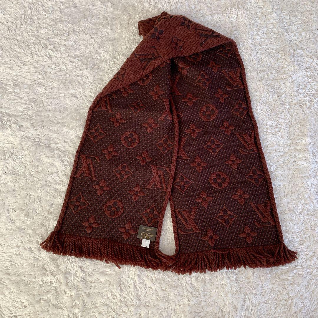 LOUIS VUITTON マフラー エシャルプ ロゴマニア ブラウン