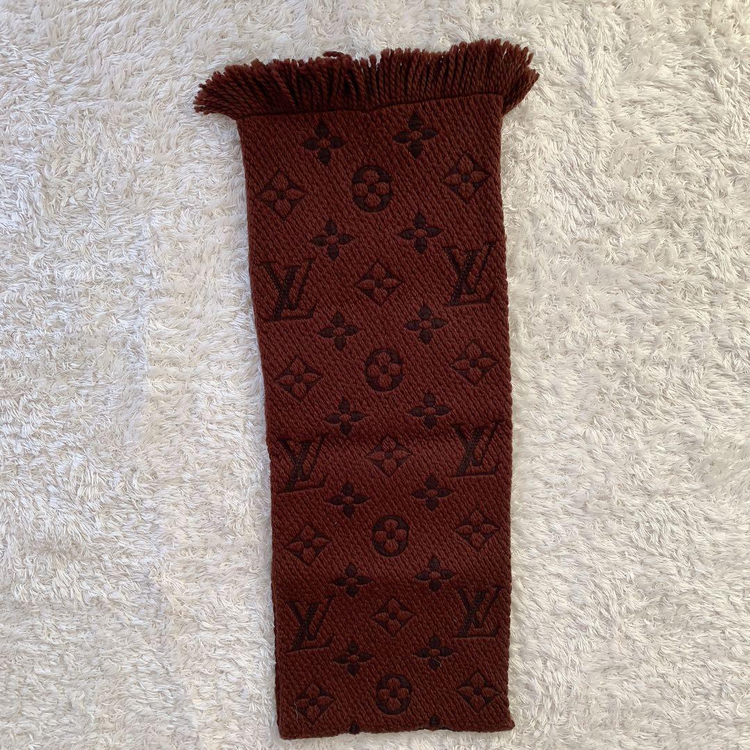 LOUIS VUITTON マフラー エシャルプ ロゴマニア ブラウン