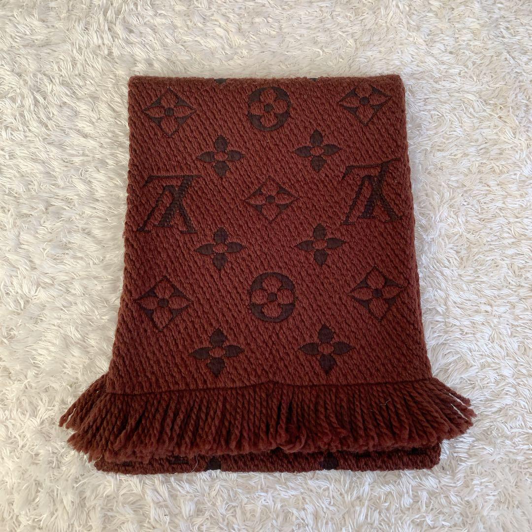 LOUIS VUITTON マフラー エシャルプ ロゴマニア ブラウン