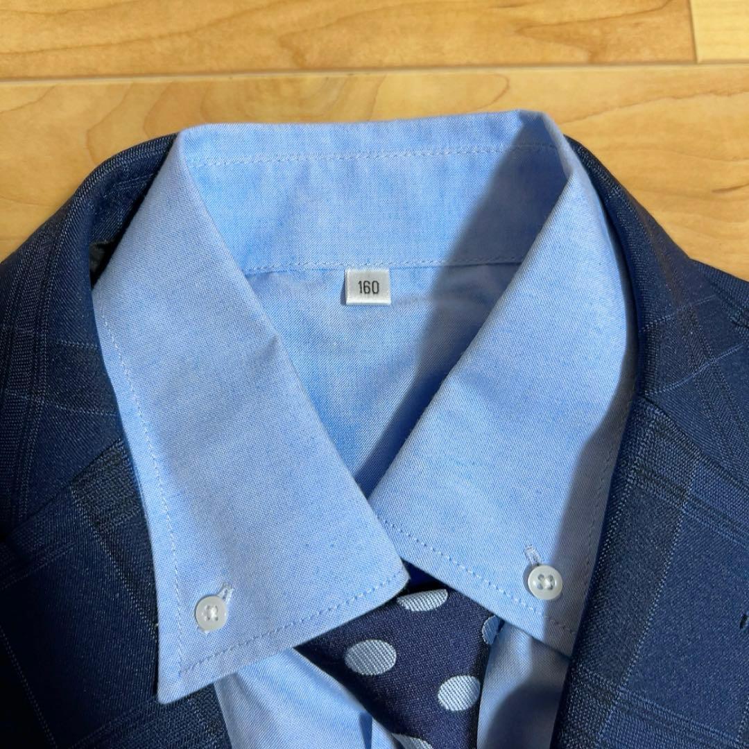 男の子 卒業式 WANDER FACTORY ネイビーチェックスーツ 160