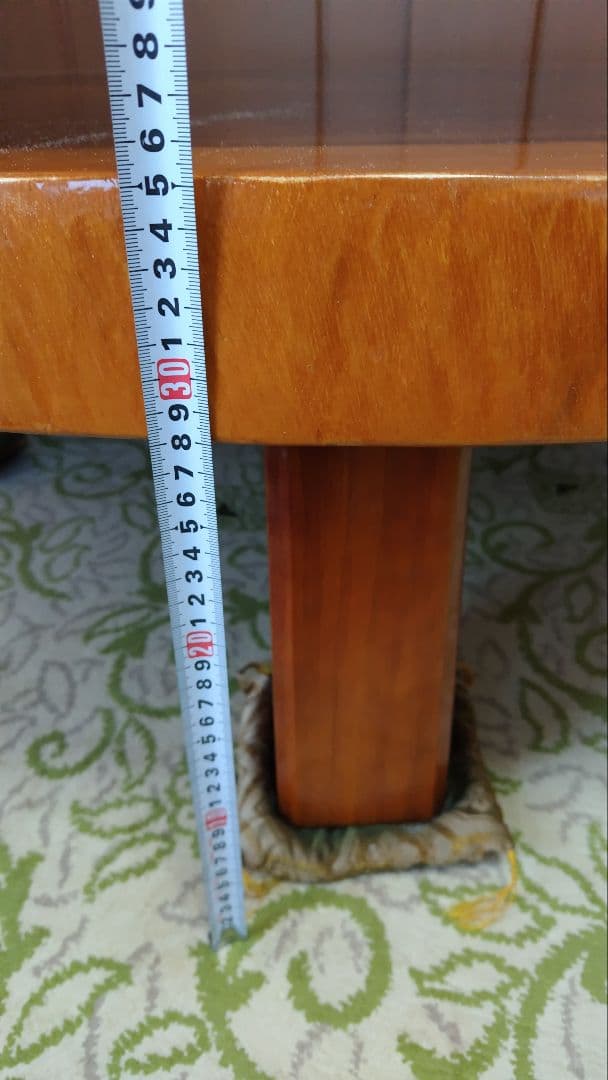 年輪テーブル 一枚板 座卓 ローテーブル サイズ117x107cm　高さ35cm