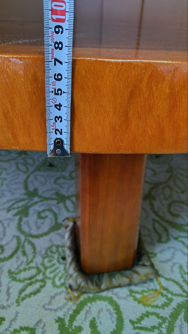 年輪テーブル 一枚板 座卓 ローテーブル サイズ117x107cm　高さ35cm