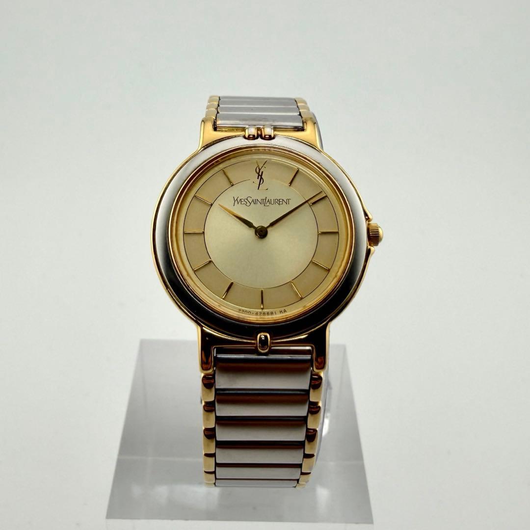 【新品電池/稼動】 サンローラン 2200-228481 腕時計 コンビ 純正