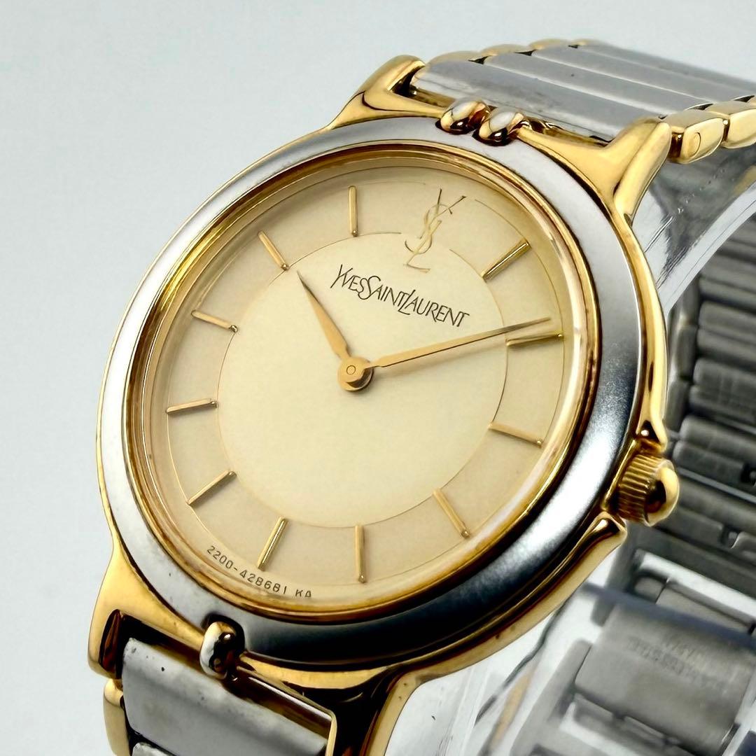 【新品電池/稼動】 サンローラン 2200-228481 腕時計 コンビ 純正