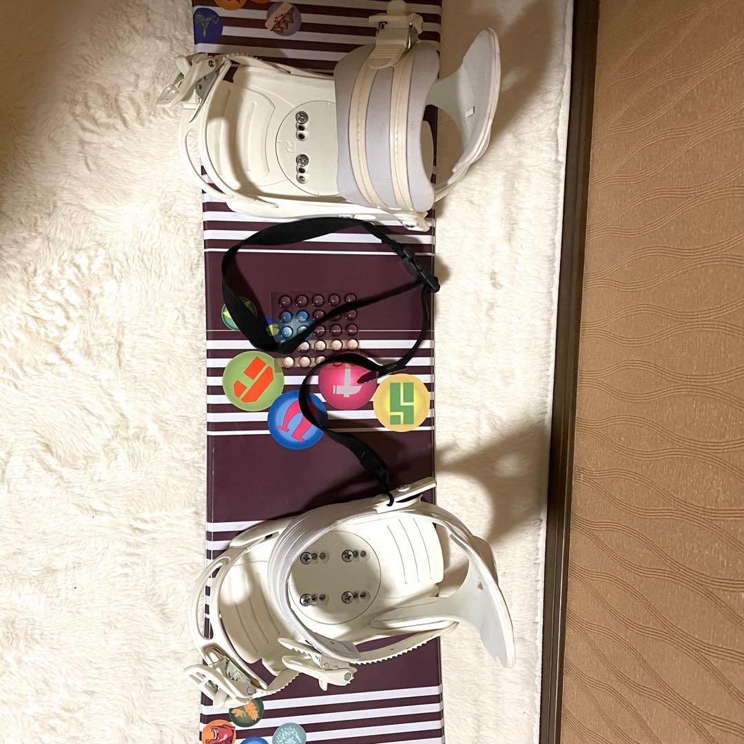 125cm スノーボードビィンディングセット リーシュコード付き