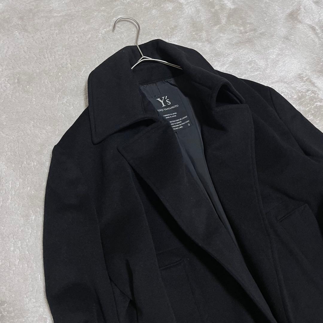 ワイズ　ヨウジヤマモト　ウール、カシミヤ　ノーボタン　コート　オーバー