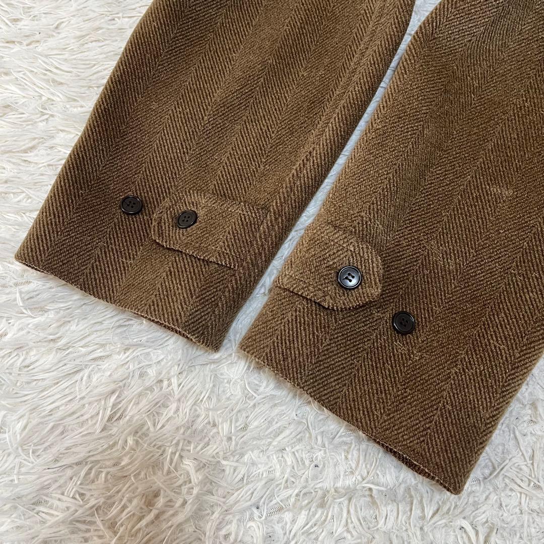 【美品】グローバーオール　キングストン　ヘリンボーンウール　ロングダッフルコート