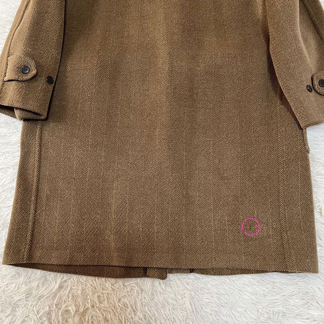 【美品】グローバーオール　キングストン　ヘリンボーンウール　ロングダッフルコート