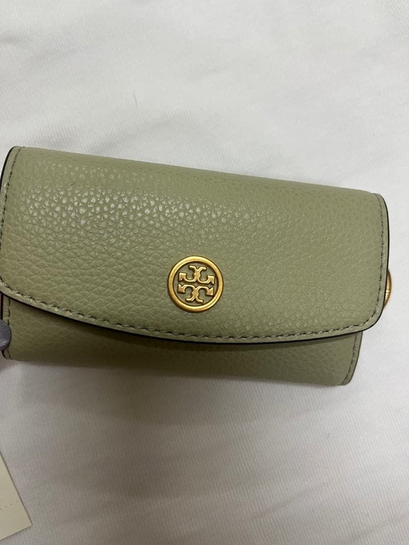 Tory Burch グリーン レザー キーケース