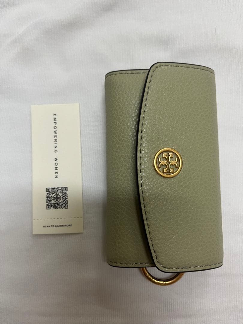 Tory Burch グリーン レザー キーケース
