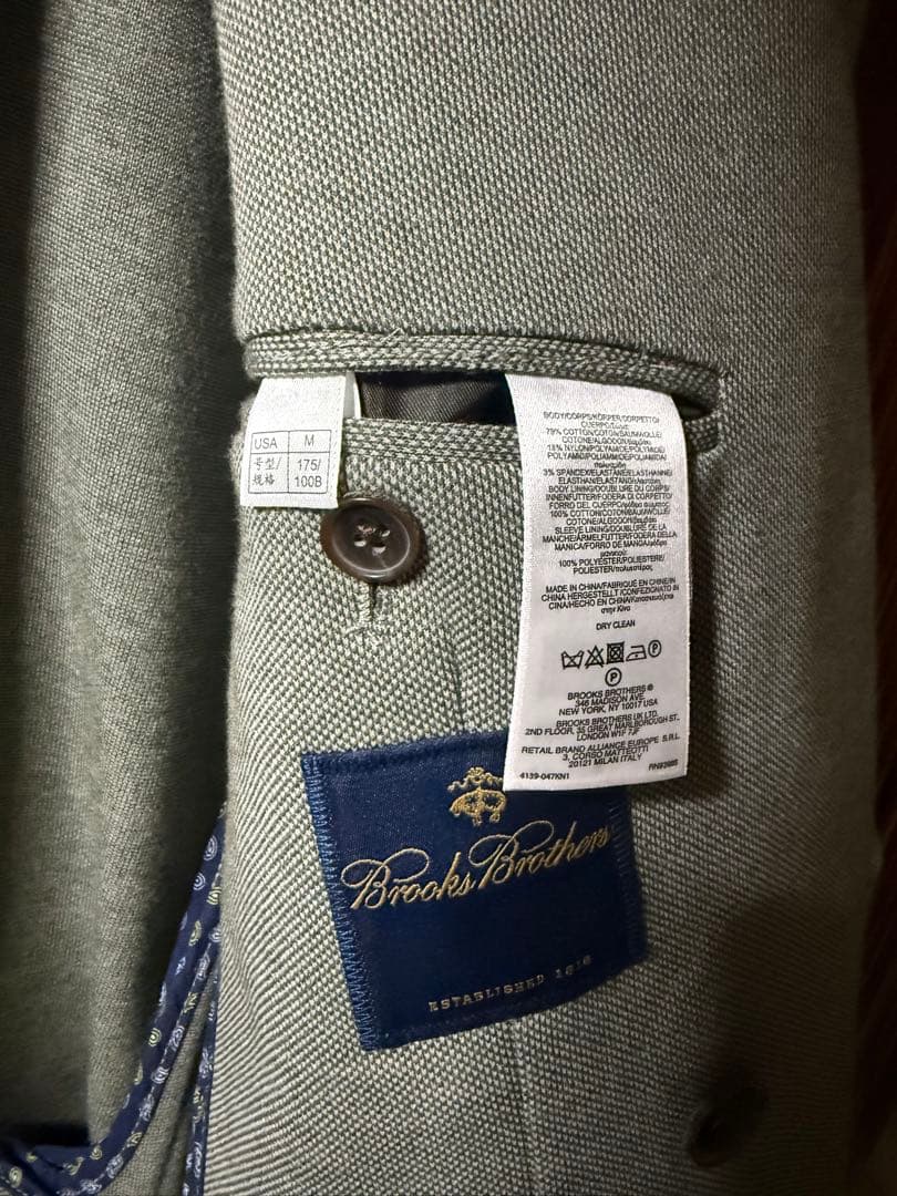 ブルックスブラザーズ ダブルジャケット ペイズリー ストレッチ