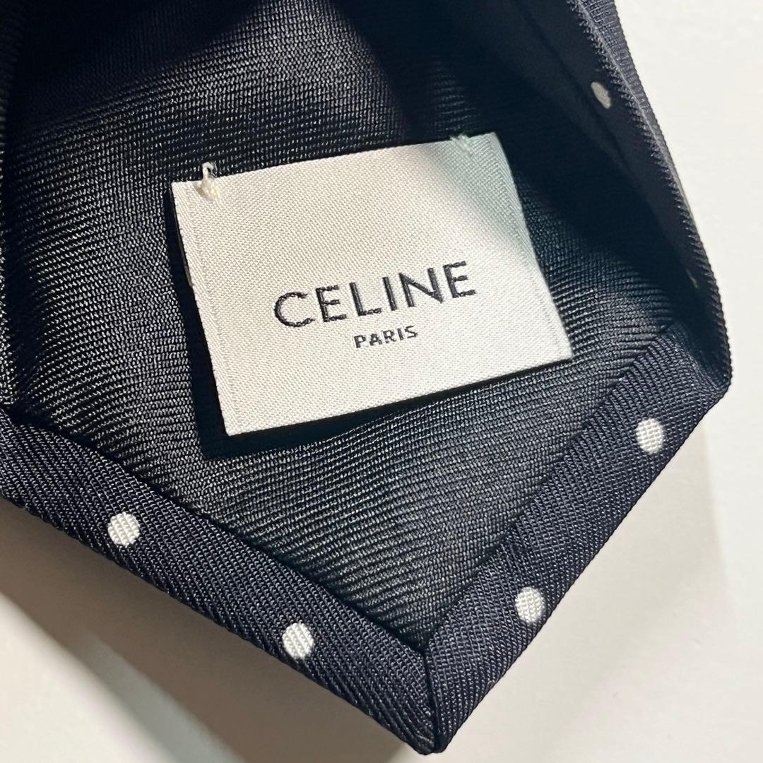 現行✨良品✨ CELINE セリーヌ ネクタイ　ドット柄　ナロータイ