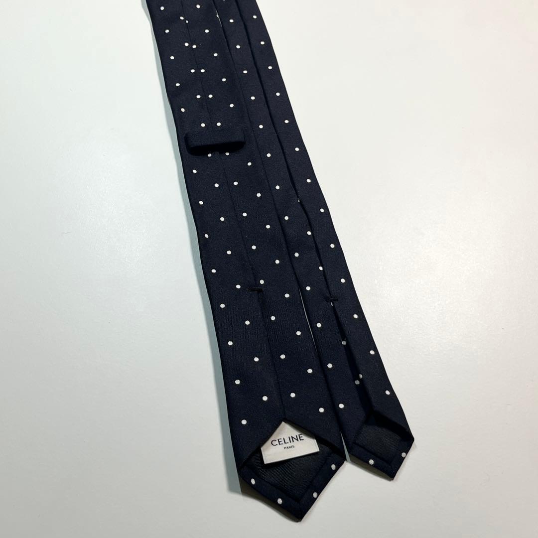 現行✨良品✨ CELINE セリーヌ ネクタイ　ドット柄　ナロータイ