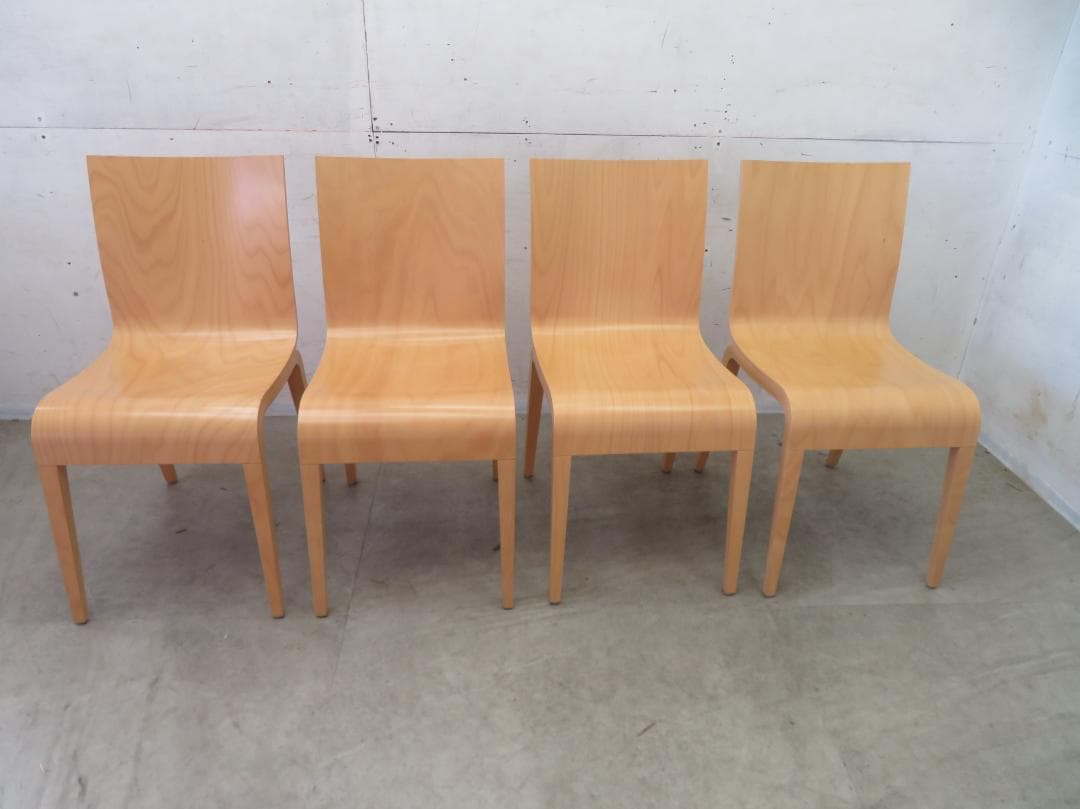 美品■TON■シンプルチェア■ビーチ材■プライウッド■ダイニングチェア6脚セット