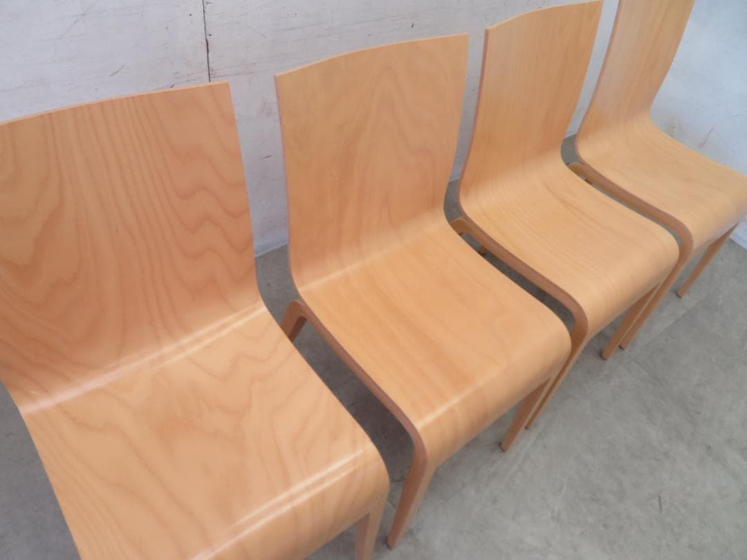 美品■TON■シンプルチェア■ビーチ材■プライウッド■ダイニングチェア6脚セット