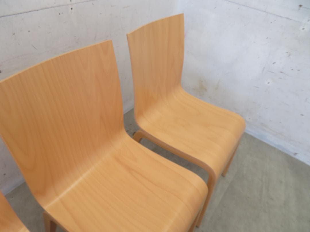 美品■TON■シンプルチェア■ビーチ材■プライウッド■ダイニングチェア6脚セット