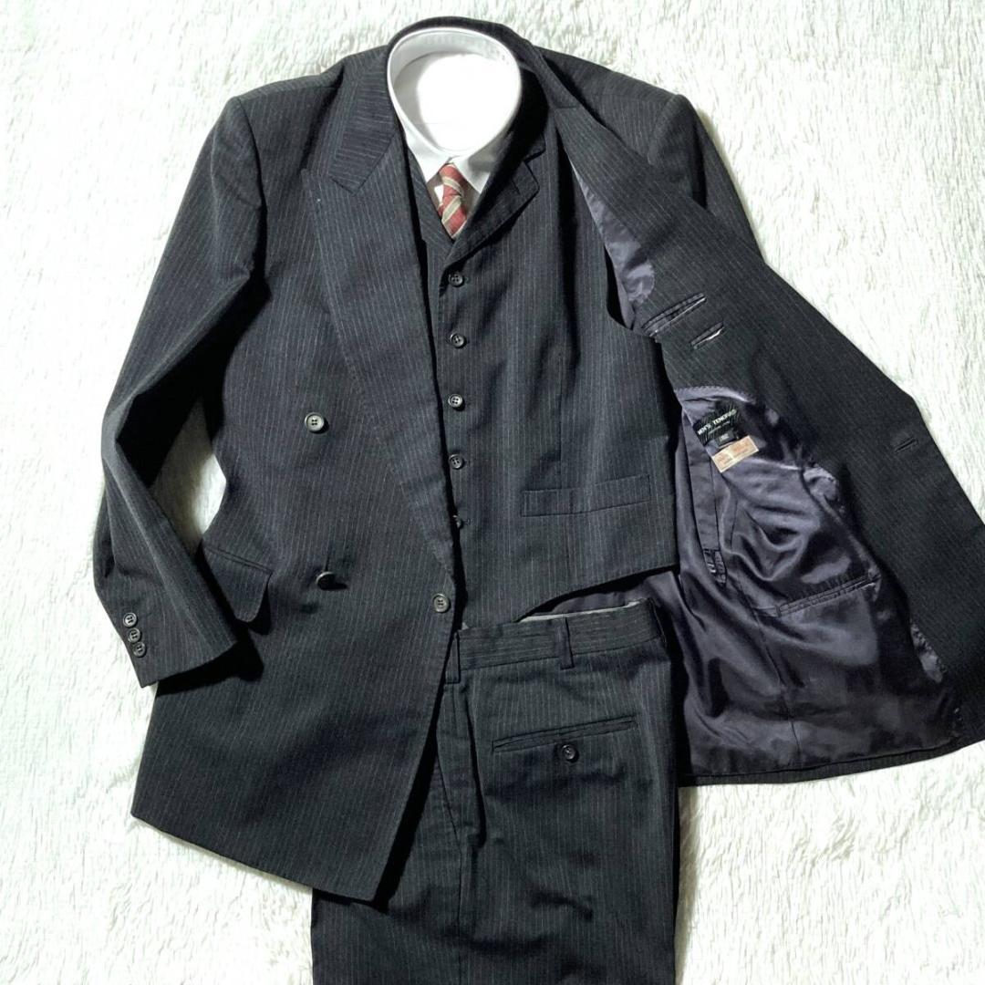 メンズティノラス★3ピース ダブルスーツセットアップ ジャケット ベスト パンツ