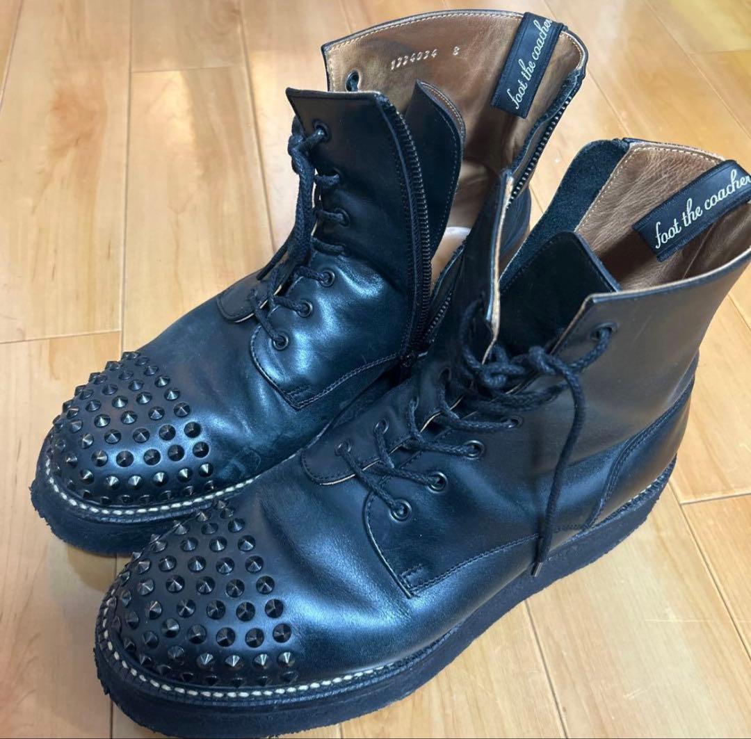 【激レア】 あおば着用 フットザコーチャー スタッズ ブラック ブーツ