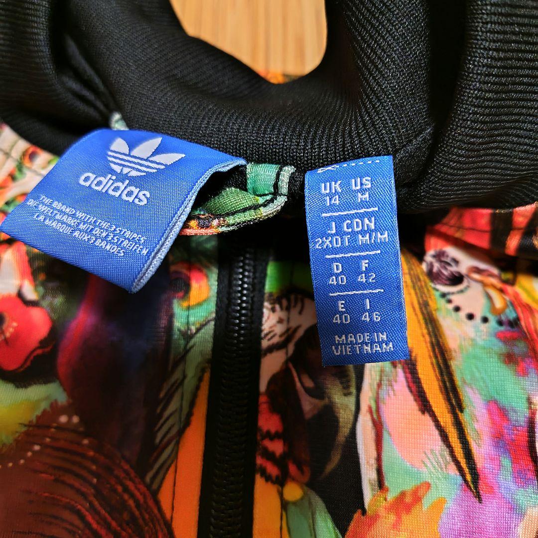 【限定セール！！】アディダス ジャージ トラックジャケット 鳥 総柄 オウム