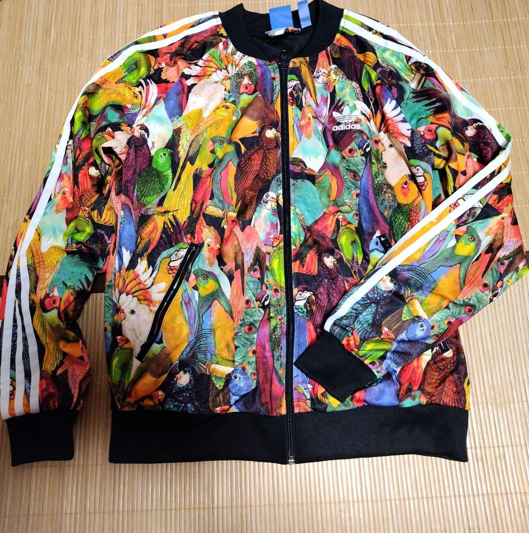 【限定セール！！】アディダス ジャージ トラックジャケット 鳥 総柄 オウム