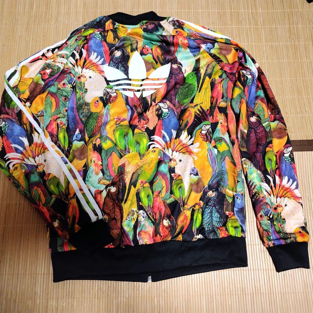 【限定セール！！】アディダス ジャージ トラックジャケット 鳥 総柄 オウム