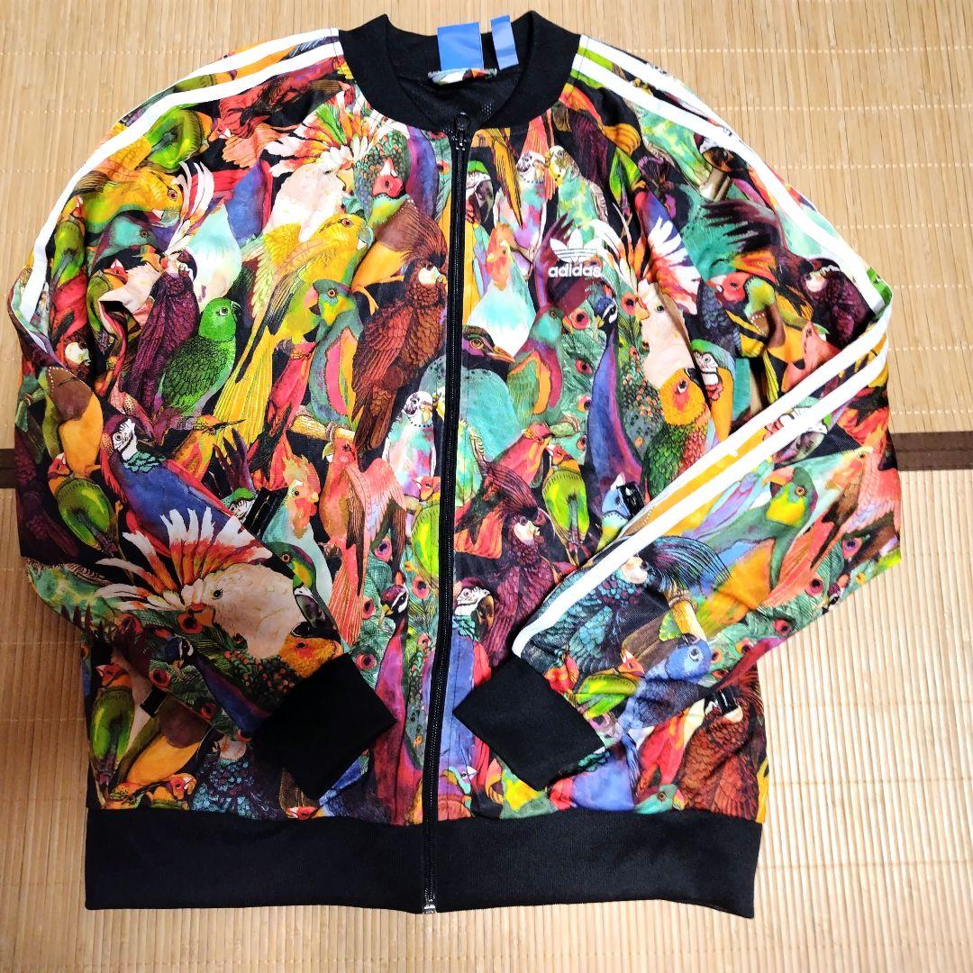 【限定セール！！】アディダス ジャージ トラックジャケット 鳥 総柄 オウム