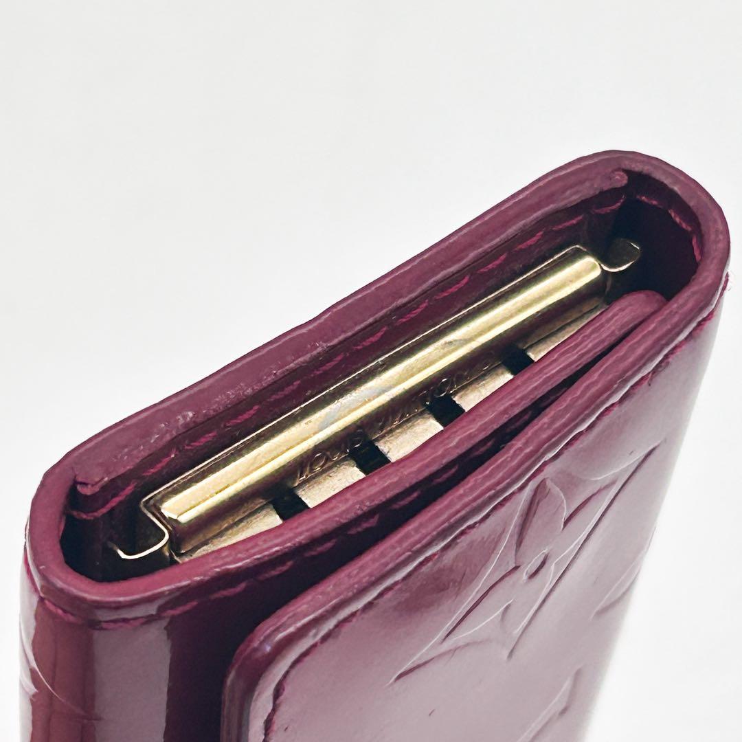 【ルイヴィトン】ミュルティクレ4 ヴェルニ レッド M91211 4連キーケース