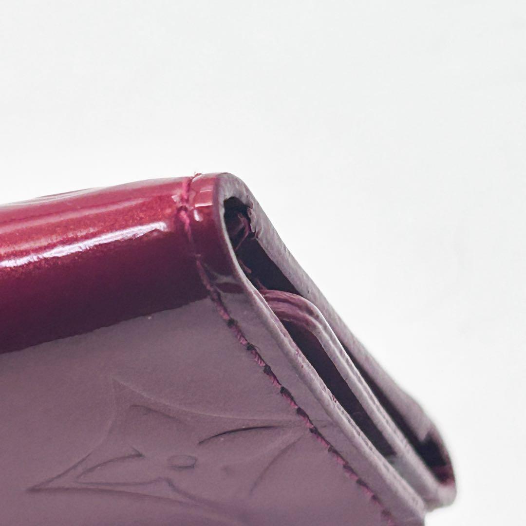 【ルイヴィトン】ミュルティクレ4 ヴェルニ レッド M91211 4連キーケース