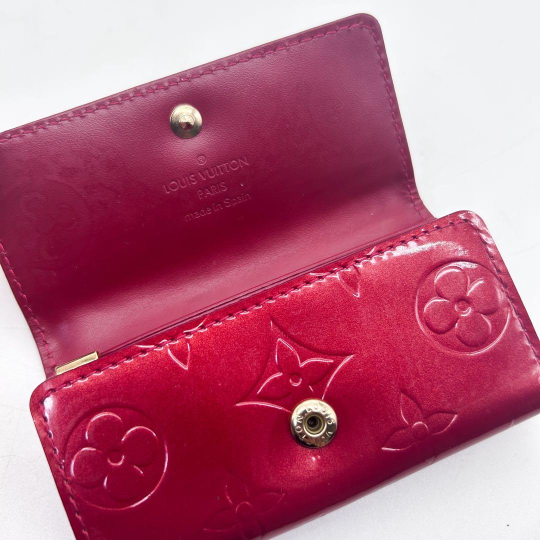 【ルイヴィトン】ミュルティクレ4 ヴェルニ レッド M91211 4連キーケース