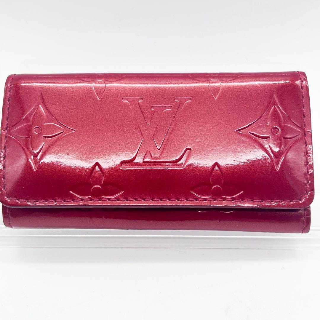 【ルイヴィトン】ミュルティクレ4 ヴェルニ レッド M91211 4連キーケース